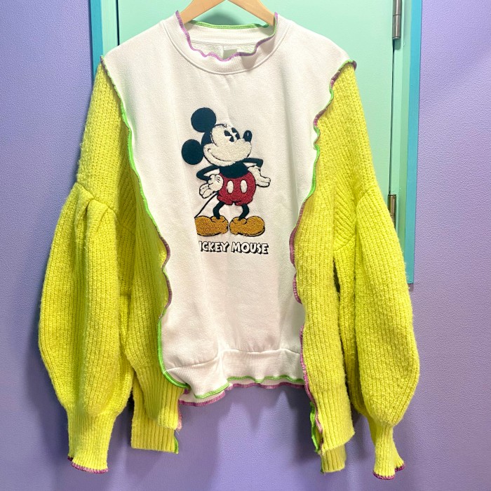 remake／Mickey mouse docking knit | Vintage.City 빈티지숍, 빈티지 코디 정보
