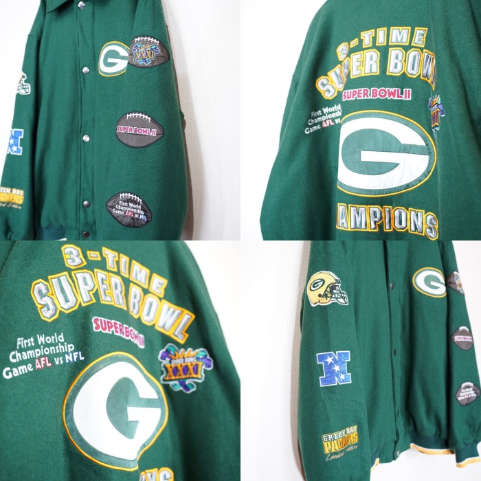 *SPECIAL ITEM* USA VINTAGE NFL MULTI EMBLEM EMBROIDERY DESIGN WOOL STADIUM JUMPER/アメリカ古着マルチエンブレム刺繍デザインウールスタジャン | Vintage.City 古着屋、古着コーデ情報を発信