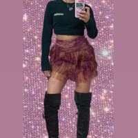 y2k early 2000's fairy grunge/ dark boho / ethnic core  Tie dye Tiered frills mini skirts | Vintage.City 빈티지숍, 빈티지 코디 정보