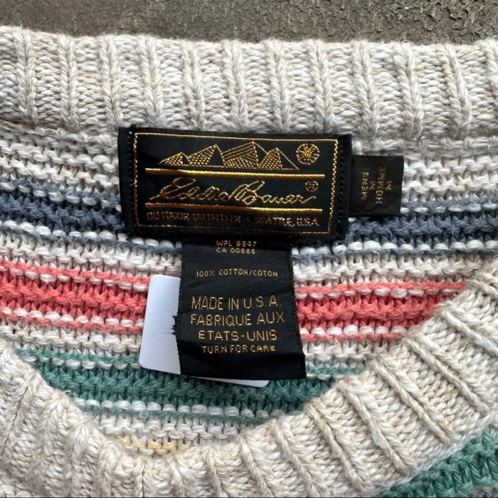 80s Eddie Bauer mulch border cotton knit | Vintage.City 빈티지숍, 빈티지 코디 정보