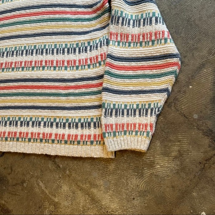 80s Eddie Bauer mulch border cotton knit | Vintage.City 古着屋、古着コーデ情報を発信