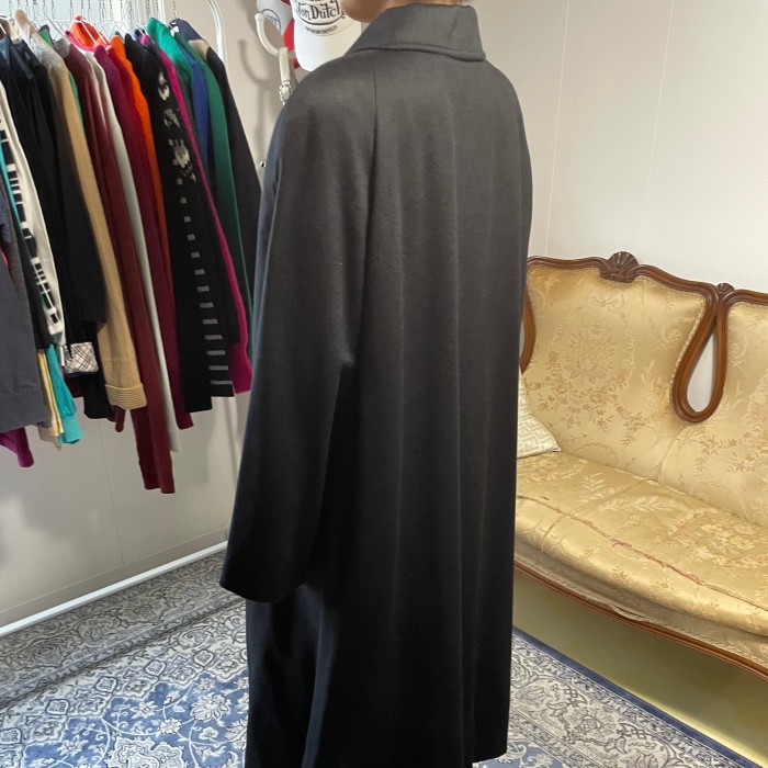 Piacenza Cashmere 100% Long Coat Black made in Italy | Vintage.City Vintage Shops, Vintage Fashion Trends