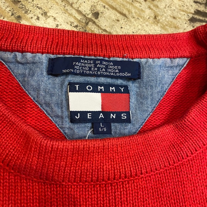 ビンテージ 90年代 トミーヒルフィガー コットン セーター L レッド | Vintage.City 古着屋、古着コーデ情報を発信