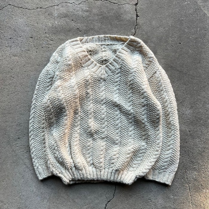 vintage fisherman Vneck knit | Vintage.City 古着屋、古着コーデ情報を発信