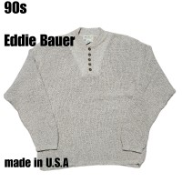 90s Eddie Bauer　エディーバウアー　ヘンリーネック　コットンニット　USA製　サイズL | Vintage.City 빈티지숍, 빈티지 코디 정보