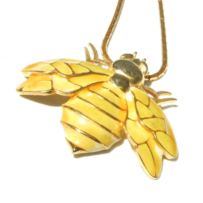 70s Vintage bee motif enamel necklace | Vintage.City 古着屋、古着コーデ情報を発信