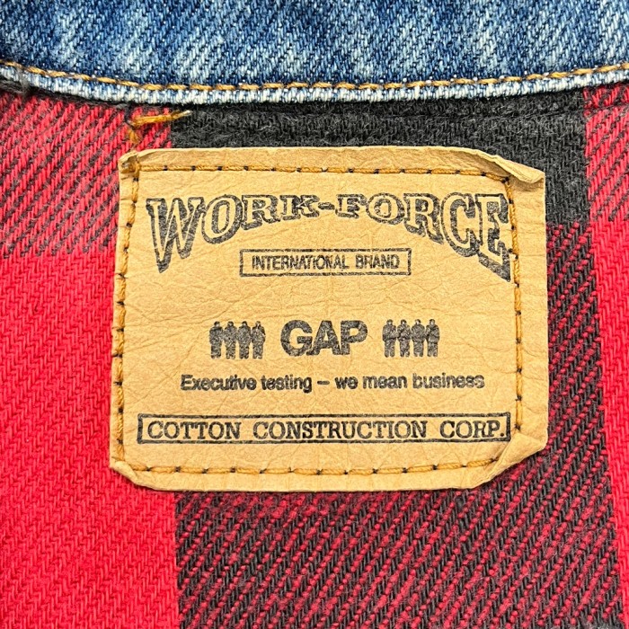 80'S GAP "WORK-FORCE" 旧タグ オープンカラー デニムジャケット (VINTAGE) | Vintage.City 古着屋、古着コーデ情報を発信