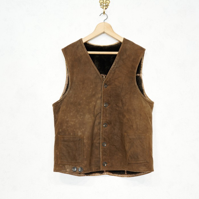 USA VINTAGE MOUTON LEATHER VEST/アメリカ古着ムートンレザーベスト | Vintage.City 古着屋、古着コーデ情報を発信
