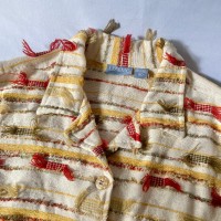 Made in India 4XL インド製 カラフル ボーダー織 フリンジ　ジャケット paula sweet | Vintage.City 古着屋、古着コーデ情報を発信