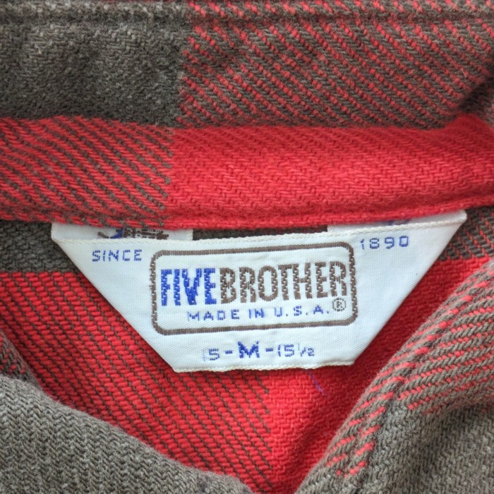 70s80s USA製 FIVE BROTHER チェック柄 ネルシャツ | Vintage.City 古着屋、古着コーデ情報を発信