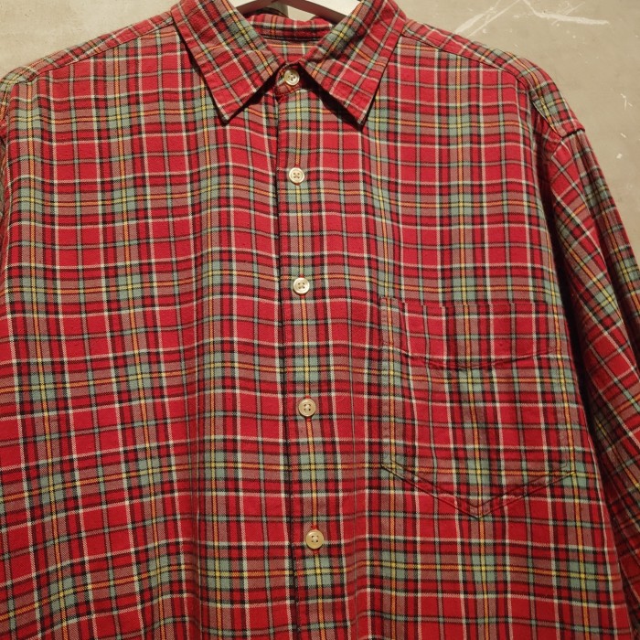 J.crew(ジェイクルー)　チェックシャツ　Мサイズ　コットン　TAILAND　レッド　1446 | Vintage.City 빈티지숍, 빈티지 코디 정보