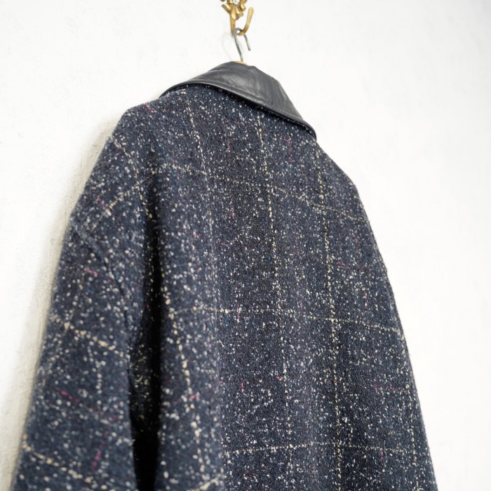 USA VINTAGE HAVOC LEATHER COLLAR MIX TWEED COAT MADE IN USA/アメリカ古着レザーカラーミックスツイードコート | Vintage.City Vintage Shops, Vintage Fashion Trends