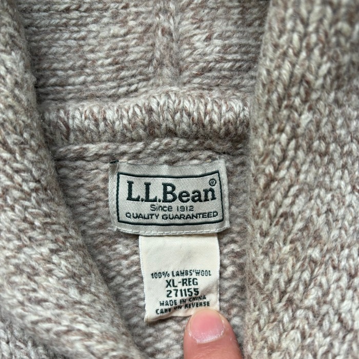 LLBean shawl collar knit sweater “elbow patch” “size XL” エルエルビーン ショールカラーニットセーター エルボーパッチ付き | Vintage.City 빈티지숍, 빈티지 코디 정보