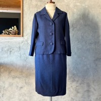 ジャガード織りネイビースーツ　昭和レトロ | Vintage.City 古着屋、古着コーデ情報を発信