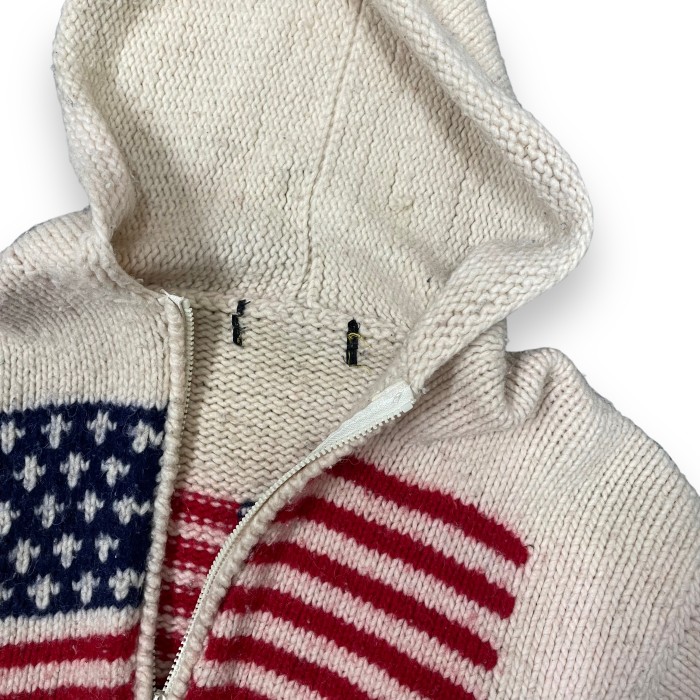 stars and stripes wool knit zip hoodie / 星条旗 ウールジップ パーカー | Vintage.City Vintage Shops, Vintage Fashion Trends