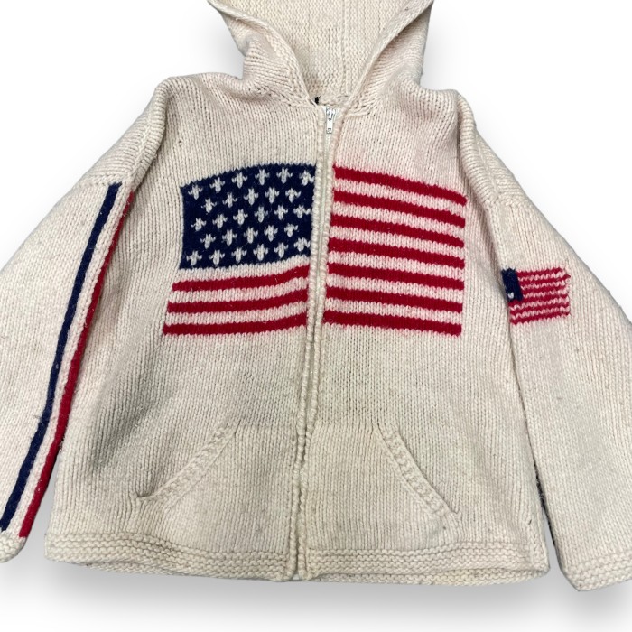 stars and stripes wool knit zip hoodie / 星条旗 ウールジップ パーカー | Vintage.City 古着屋、古着コーデ情報を発信