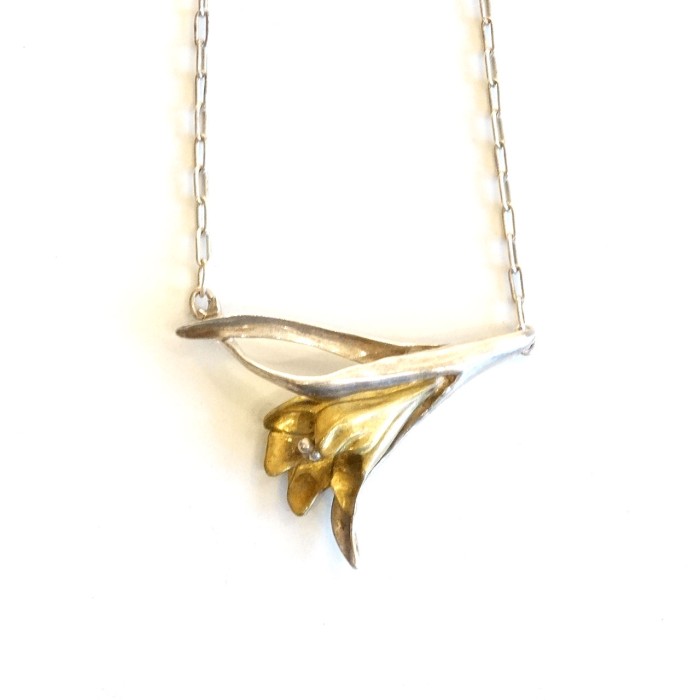 Vintage lily design silver necklace | Vintage.City 古着屋、古着コーデ情報を発信