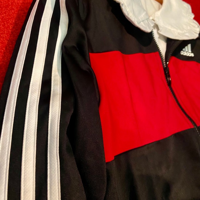 adidas アディダス ジャージ トラックジャケット 黒 赤 kids160 | Vintage.City 古着屋、古着コーデ情報を発信