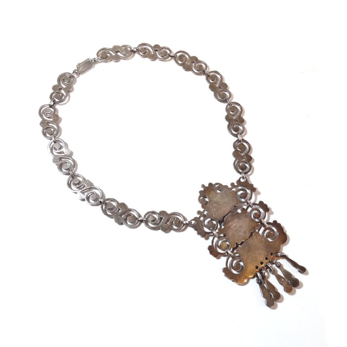 Vintage Mexican silver color stones necklace | Vintage.City 古着屋、古着コーデ情報を発信