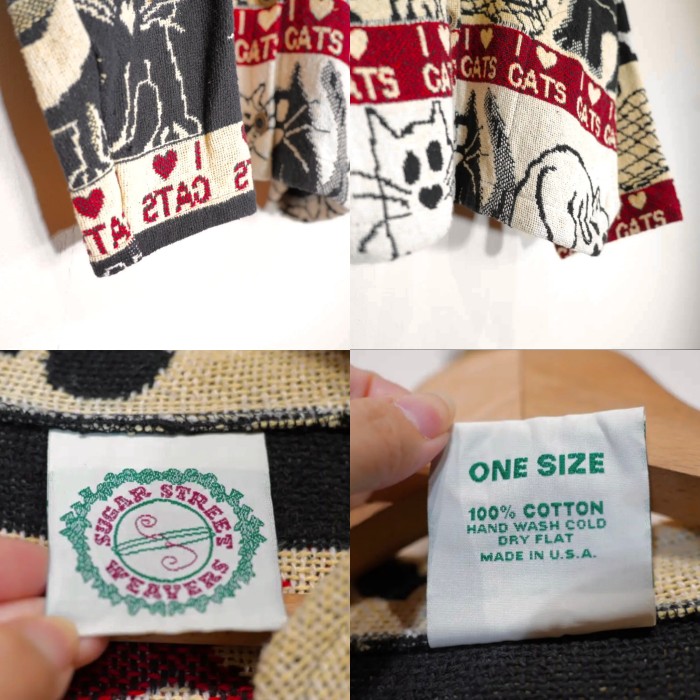 *SPECIAL ITEM* USA VINTAGE SUGAR STREET WEAVERS CATS EBROIDERY DESIGN JACKET/アメリカ古着にゃんこ刺繍デザインジャケット | Vintage.City 古着屋、古着コーデ情報を発信