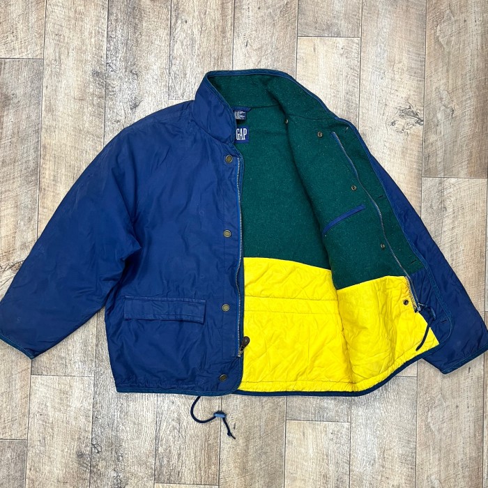 90'S GAP 旧タグ 裏地ウール スタンドカラージャケット ネイビー (VINTAGE) | Vintage.City 빈티지숍, 빈티지 코디 정보