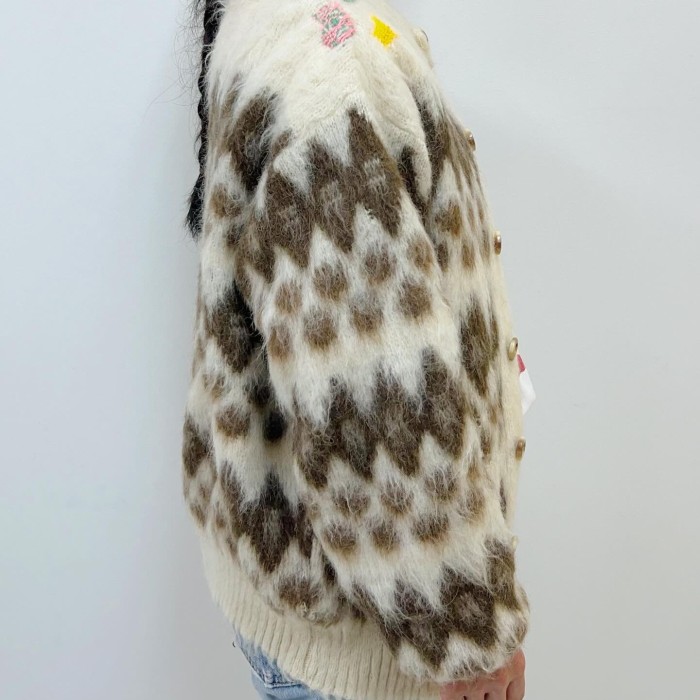 80s shaggy wool cardigan "custom" | Vintage.City 古着屋、古着コーデ情報を発信