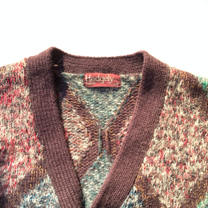 Hedgely “Mohair Wool Mix Cardigan” 70s-80s モヘア　デザイン　カーディガン　ヴィンテージ | Vintage.City 古着屋、古着コーデ情報を発信