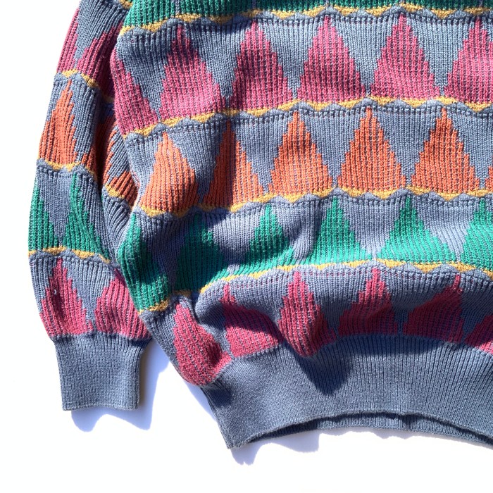 COTTON TRADERS “Triangle Pattern Sweater” 90s コットンニット　デザインニット　トライアングル | Vintage.City 古着屋、古着コーデ情報を発信