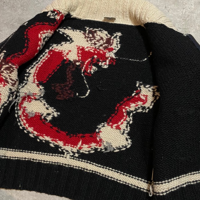 80-90’s Pas De Deux dragon cowichan sweater | Vintage.City 古着屋、古着コーデ情報を発信