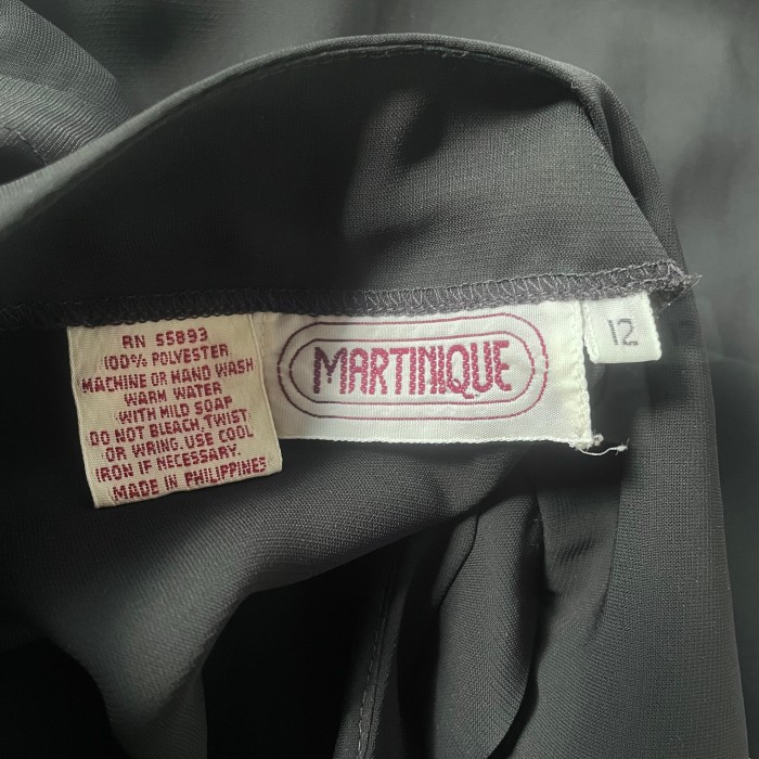 80s MARTINIQUE 黒プリーツ ノーカラーブラウス vintage | Vintage.City 古着屋、古着コーデ情報を発信