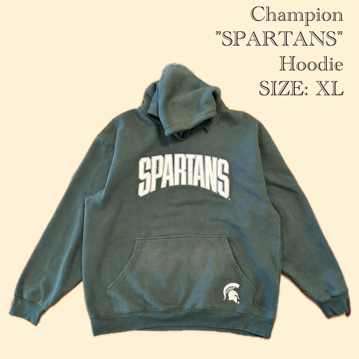Champion "SPARTANS" Hoodie - XL | Vintage.City 古着屋、古着コーデ情報を発信