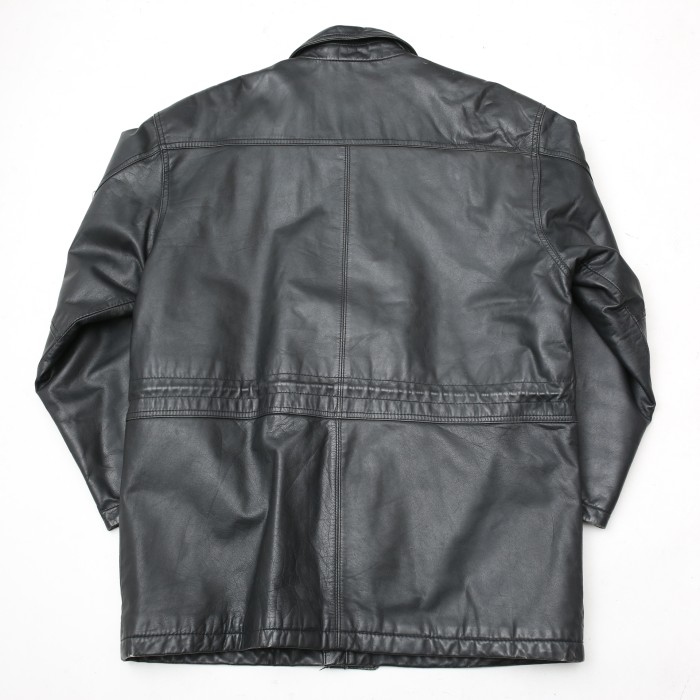 レザーハーフコート Black Leather Coat | Vintage.City 古着屋、古着コーデ情報を発信