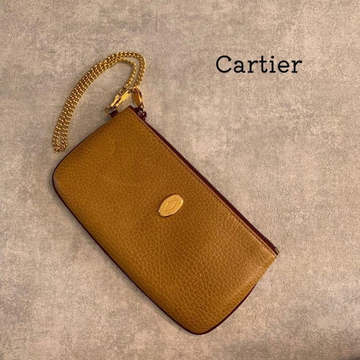 Cartier カルティエ ポーチ チェーン ブラウン ゴールドロゴ | Vintage.City 古着屋、古着コーデ情報を発信