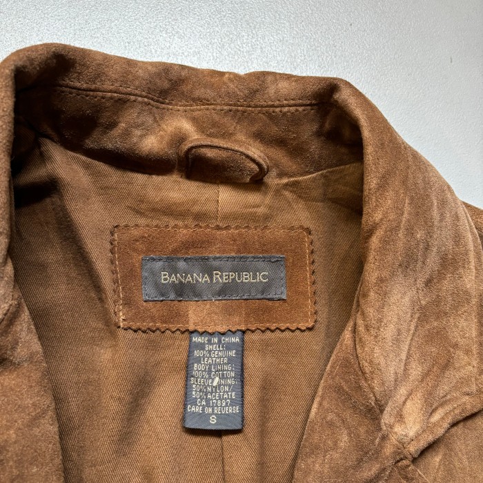 BANANA REPUBLIC suède leather tailored jacket  バナナリパプリック バナリパ スエードレザーテーラードジャケット | Vintage.City 古着屋、古着コーデ情報を発信