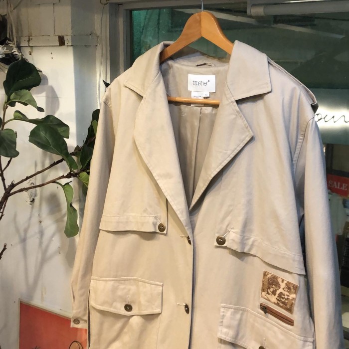 90's together Design long coat | Vintage.City 古着屋、古着コーデ情報を発信