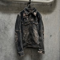 kyoji maruyama キョウジマルヤマ デニムジャケット グランジ | Vintage.City 古着屋、古着コーデ情報を発信