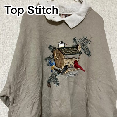 696【美品】US古着 ヴィンテージ Top Stitch ニット トレーナー | Vintage.City 古着屋、古着コーデ情報を発信