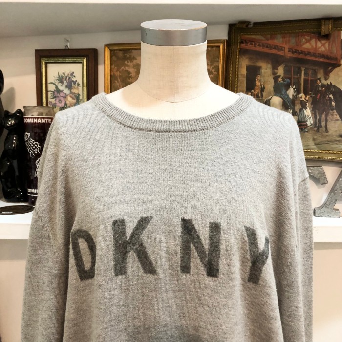 DKNY/bkny/knit/long T-shirt/gray/ディーケーエヌワイ/ニット/ロンT/グレー | Vintage.City 古着屋、古着コーデ情報を発信