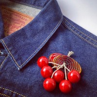 🇺🇸1930-40's Vintage "Cherry"チェリー ベークライト ピン ブローチ | Vintage.City 빈티지숍, 빈티지 코디 정보