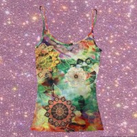 Y2K old "UNITED COLORS OF BENETTON" psychedelic  flower graphic camisole | Vintage.City 古着屋、古着コーデ情報を発信