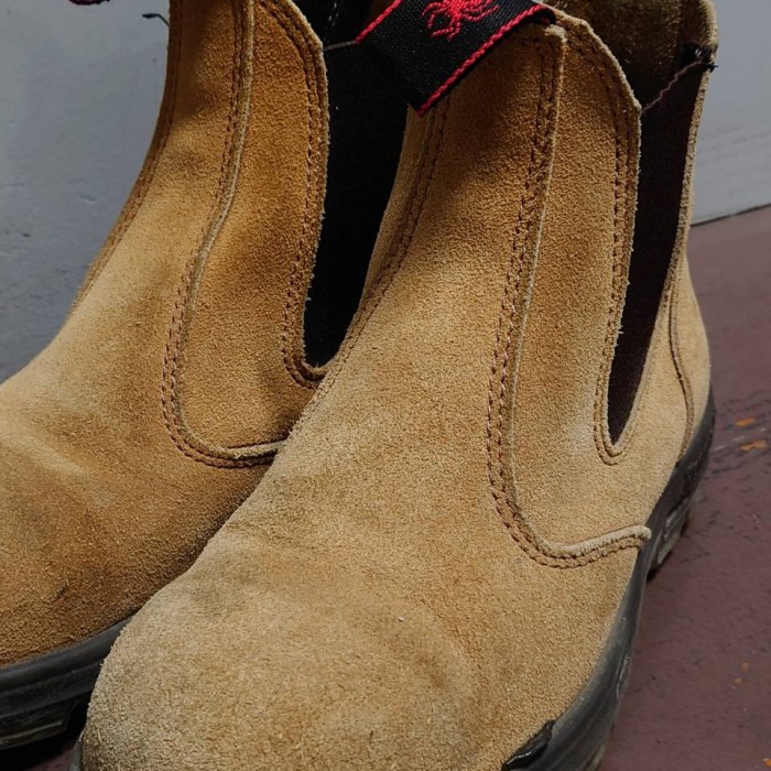 RED BACK オーストラリア製 Work & Safety Boot Bobcat USBBA スウェードレザー サイドゴア ブーツ カーキ系 UK5 約24cm | Vintage.City 古着屋、古着コーデ情報を発信