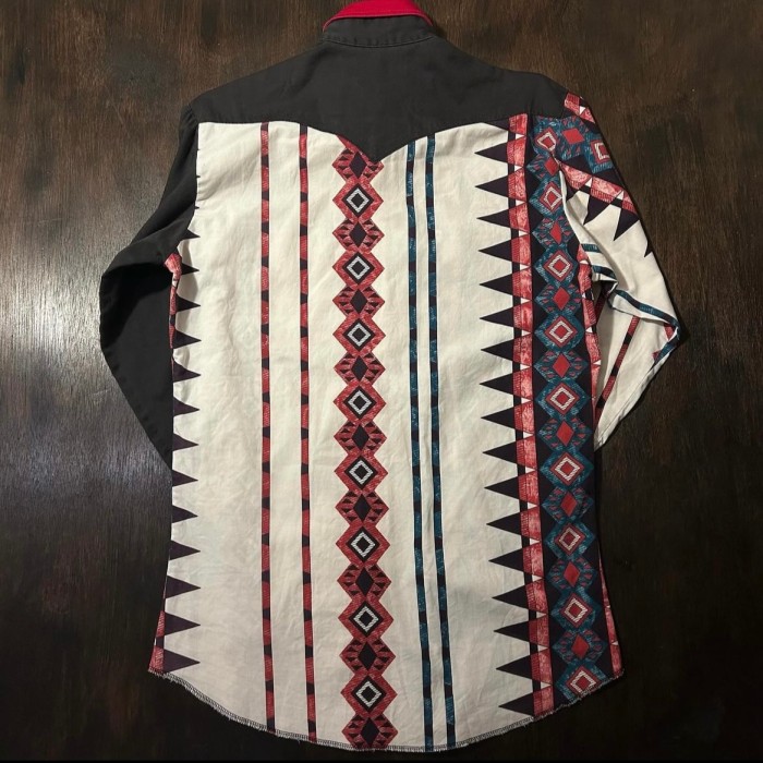 70~80's Panhandle Slim native pattern long sleeve shirt | Vintage.City 빈티지숍, 빈티지 코디 정보