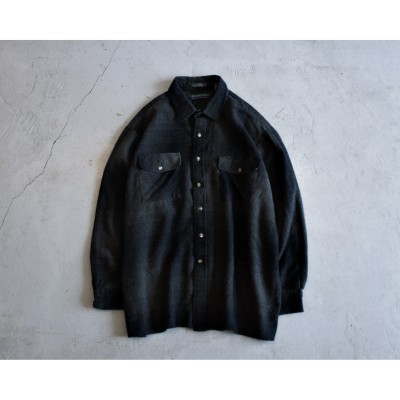 Vintage Black Ombre Plaid Flannel Shirt | Vintage.City 古着屋、古着コーデ情報を発信