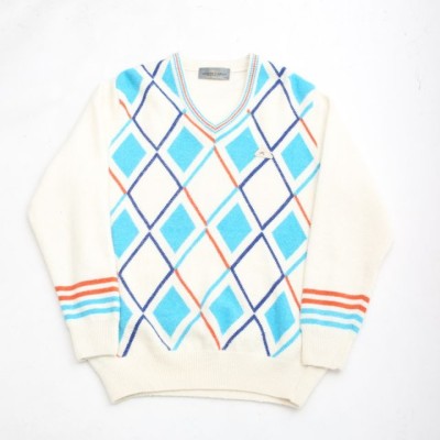 Euro Vintage Patterned Design Angora Knit Sweater | Vintage.City 古着屋、古着コーデ情報を発信