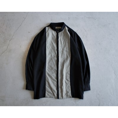 Vintage Luxe Standcollar Pannel Shirt | Vintage.City 古着屋、古着コーデ情報を発信