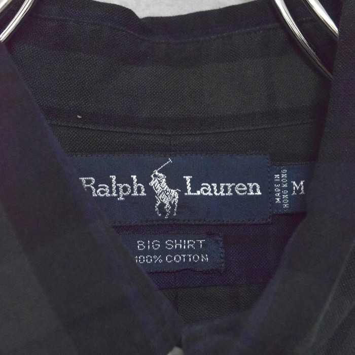old " polo ralph lauren / big shirt " blackwatch pattern cotton BD shirts | Vintage.City 古着屋、古着コーデ情報を発信