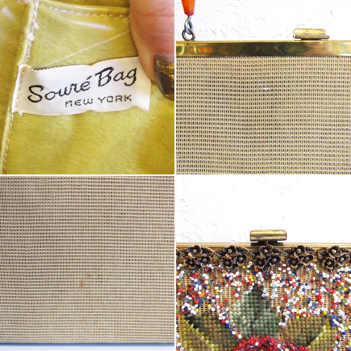 60s 「Soure New York」 Vintage beads flower embroidered handbag | Vintage.City Vintage Shops, Vintage Fashion Trends