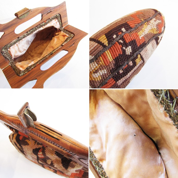 Vintage wooden crocodile ethnic design gobelin bag | Vintage.City 古着屋、古着コーデ情報を発信