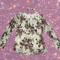 sweet boho/medieval fairy vibes "paix at doux"  floral Power net blouse  tops | Vintage.City 빈티지숍, 빈티지 코디 정보