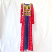 vintage afghanミラーワーク刺繍　マキシ丈　アフガンワンピース　Afghanistan ドレス | Vintage.City 古着屋、古着コーデ情報を発信